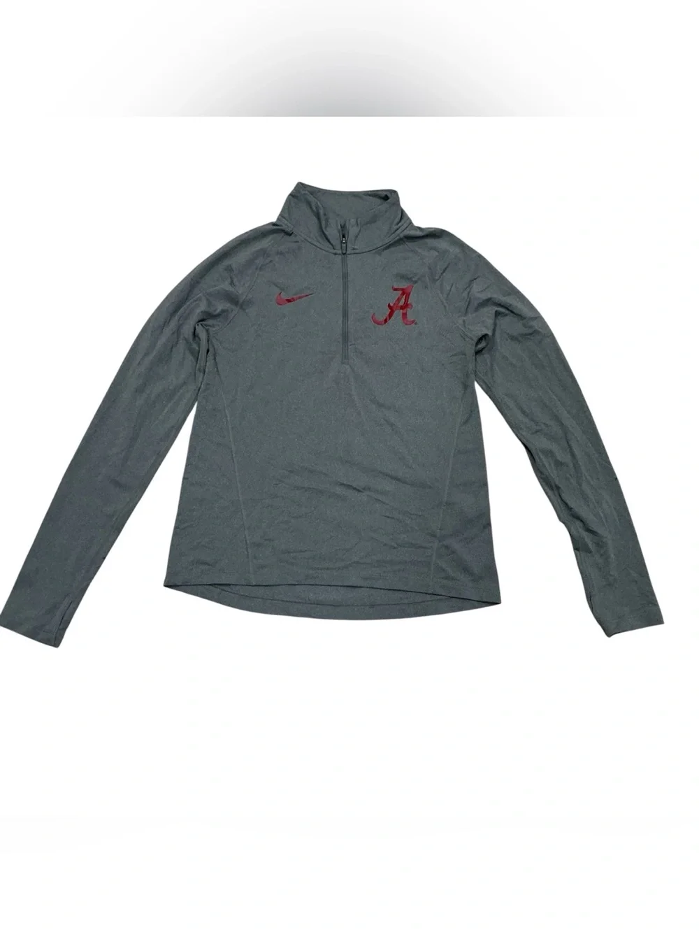 Nike Alabama Crimson Tide Women Small Dri-FIT 1/4 Zip Pullover Jacket Gray NCAA